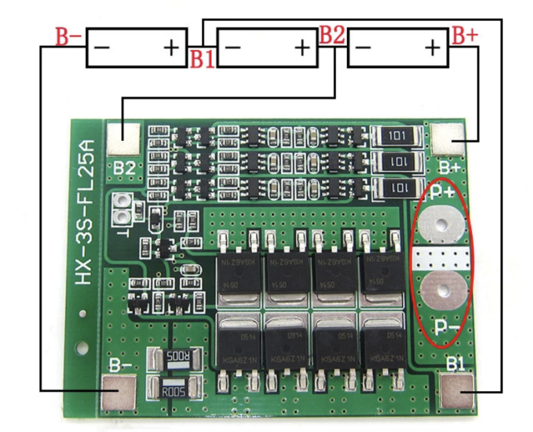 Carte de protection BMS 16S 60V 20A pour batterie lithium-ion 18650