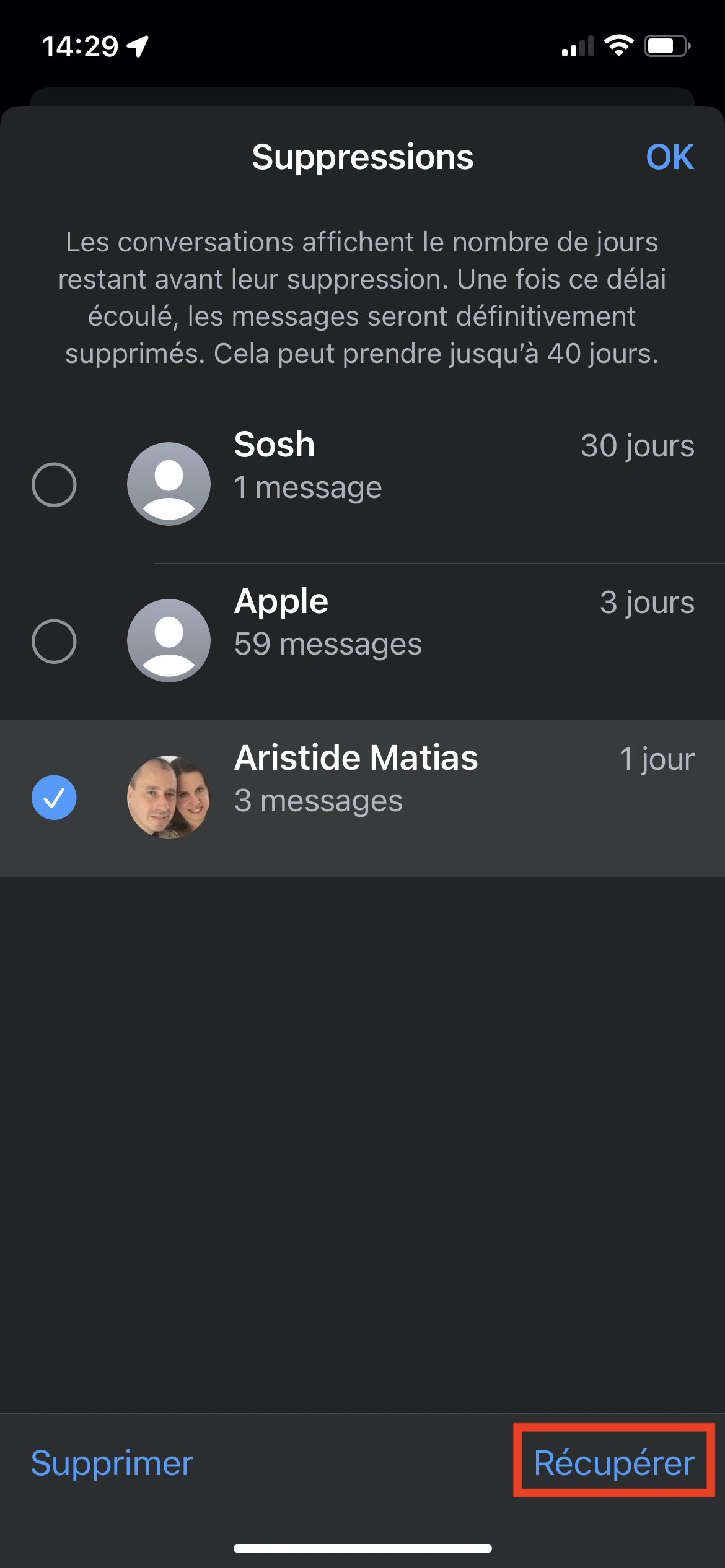 Comment récupérer des messages supprimés sur iPhone Agnosys