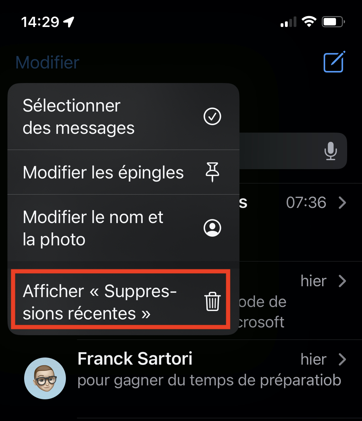 comment récupérer des messages supprimes iphone